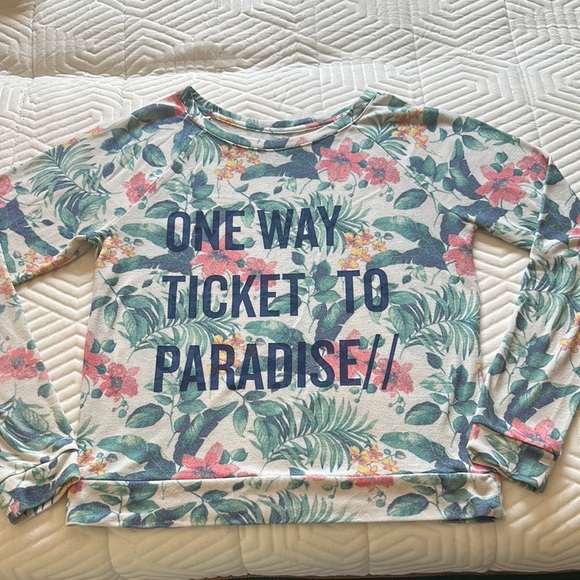 SO Sweaters - SO Tropical Print Sweatshirt Women’s Size Large